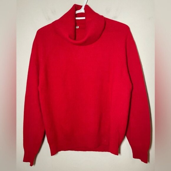 Parkhurst Red Turtleneck Lamb Wool Knitted Sweater - Picture 3 of 7